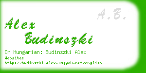 alex budinszki business card
